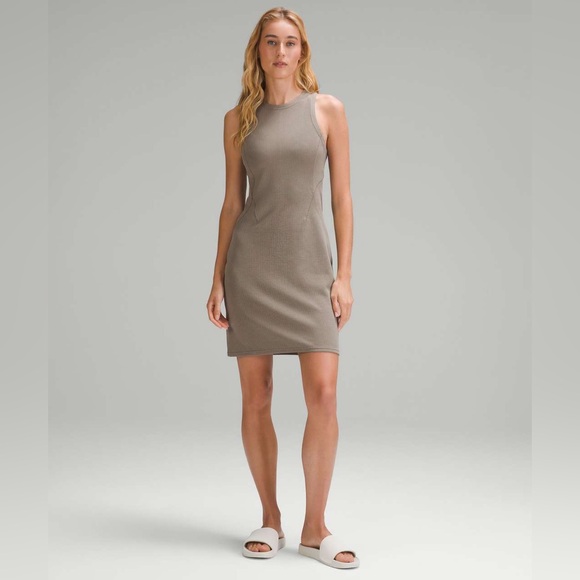 lululemon athletica Dresses & Skirts - Lululemon•Ribbed Softstreme Slim-Fit Tank Dress•Nomad (taupe brown)•NWOT•size 10